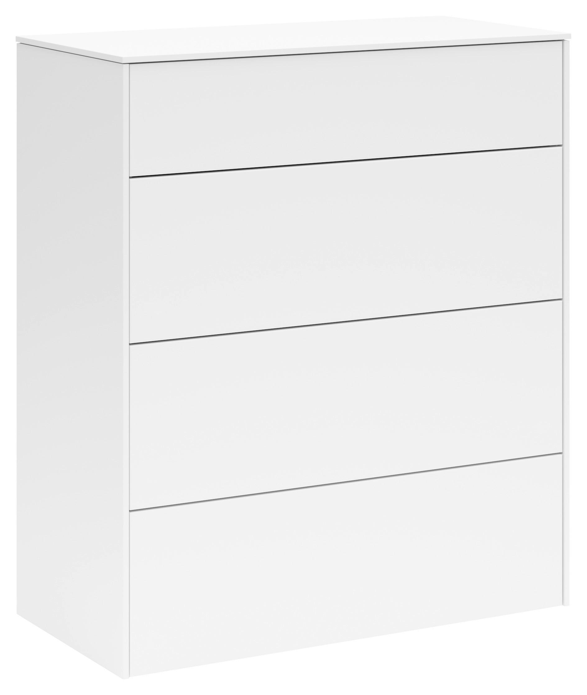 KOMMODE Riverside, 82/97/42 cm, 4 Schublade(n)  - Schwarz/Weiß, Design, Holzwerkstoff/Kunststoff (82/97/42cm) - SetOne by Musterring
