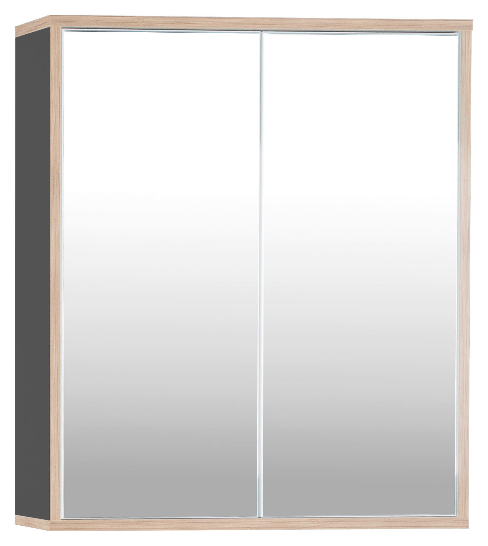 SPIEGELSCHRANK 60/70/15 cm  - Eiche Artisan/Grau, MODERN, Glas/Holzwerkstoff (60/70/15cm) - MID.YOU