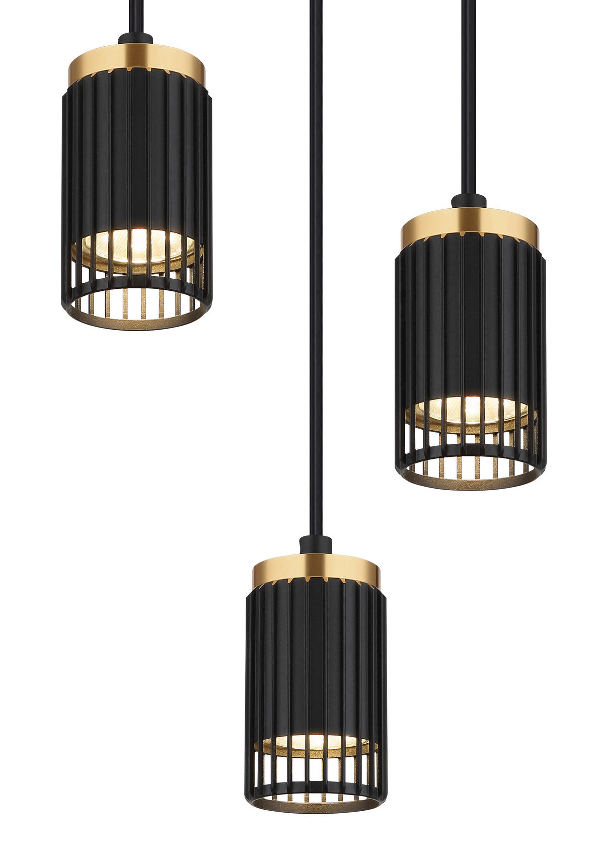 HÄNGELEUCHTE 21/115,5 cm  - Goldfarben/Schwarz, Design, Kunststoff/Metall (21/115,5cm) - Globo