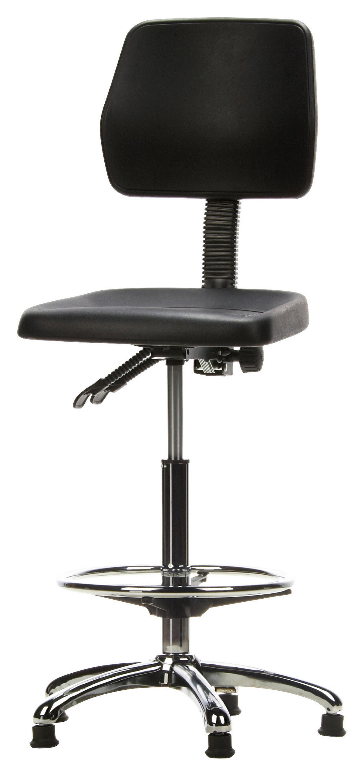 KONTORSPALL  svart, kromfärg  - kromfärg/svart, Modern, metall/plast (42/129/40cm) - MID.YOU
