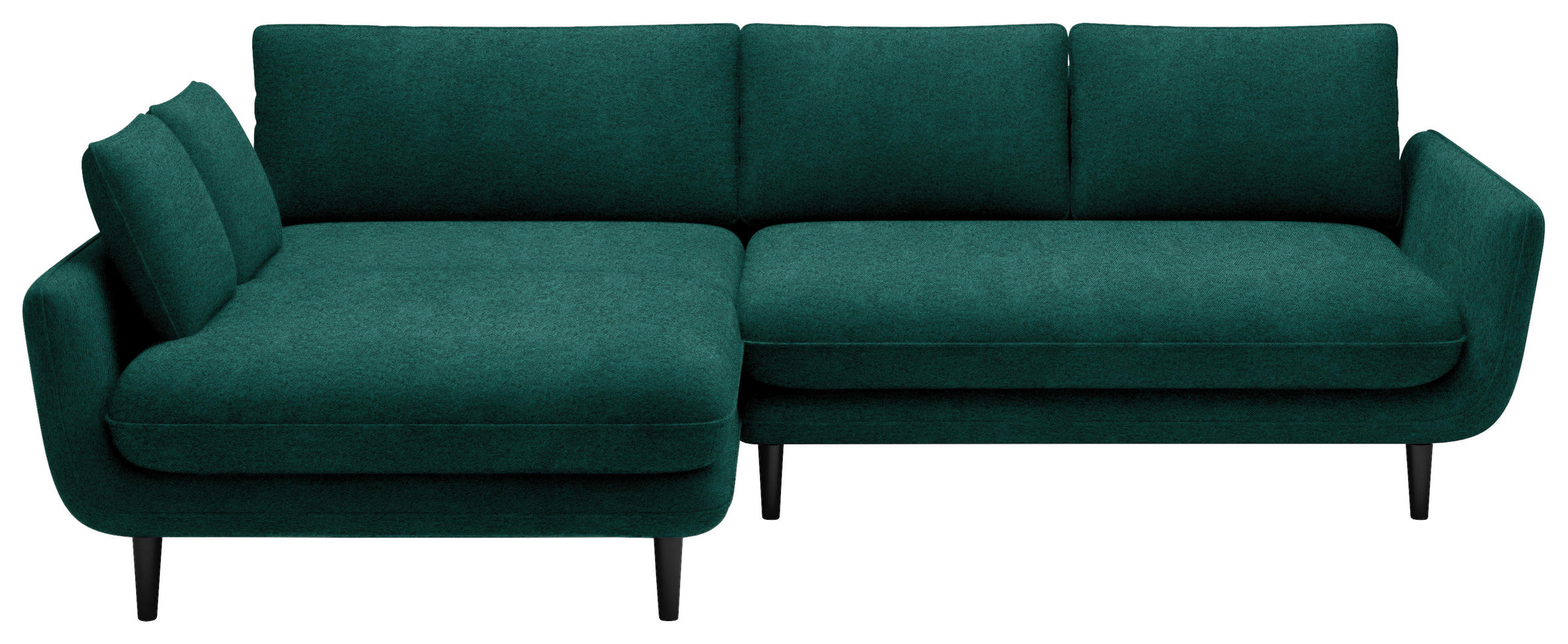 ECKSOFA in Velours Grün  - Schwarz/Grün, Design, Holz/Textil (167/260cm) - Welnova