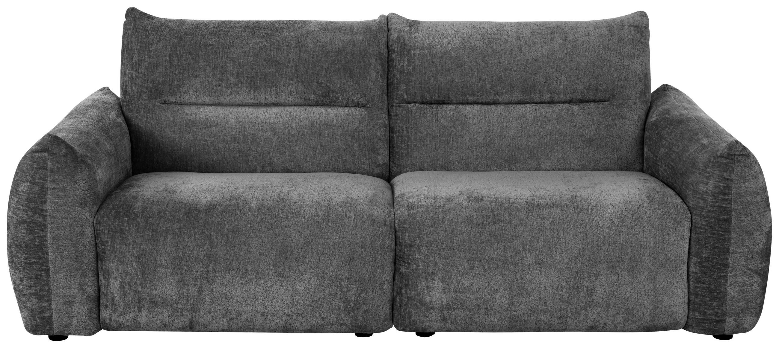 2-SITZER-SOFA Chenille Anthrazit  - Anthrazit/Schwarz, MODERN, Kunststoff/Textil (216/89/92cm) - MID.YOU