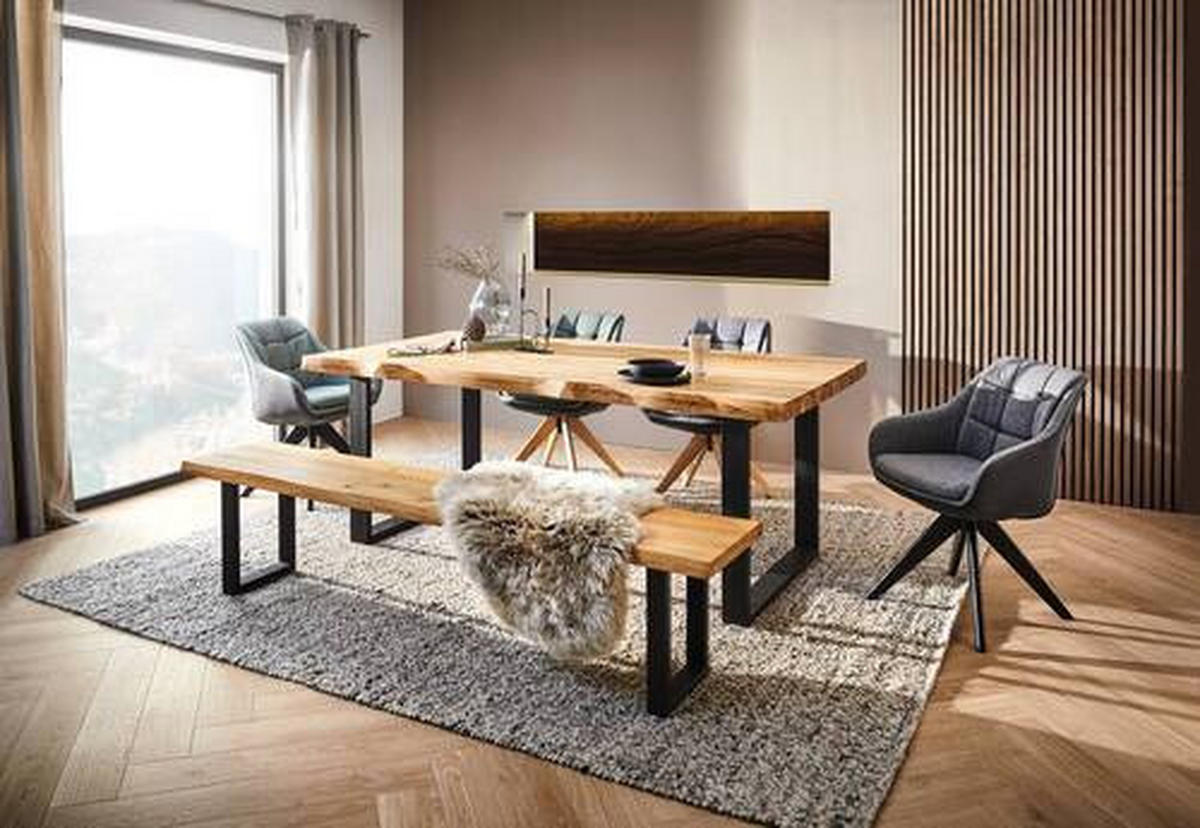 ARMLEHNSTUHL  in Webstoff, Mikrofaser  - Eichefarben/Anthrazit, KONVENTIONELL, Holz/Textil (57/83,5/60cm) - Landscape