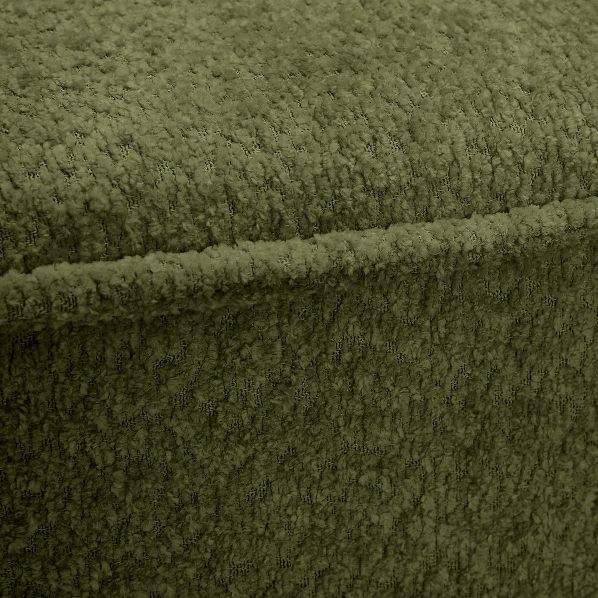 ECKSOFA in Chenille Olivgrün  - Schwarz/Olivgrün, Konventionell, Kunststoff/Textil (233/193cm) - Carryhome