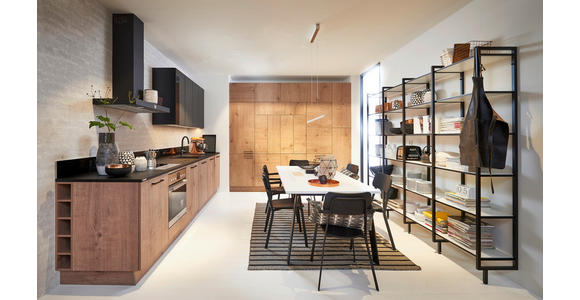 EINBAUKÜCHE - Eichefarben/Weiß, Design, Holzwerkstoff - Dieter Knoll