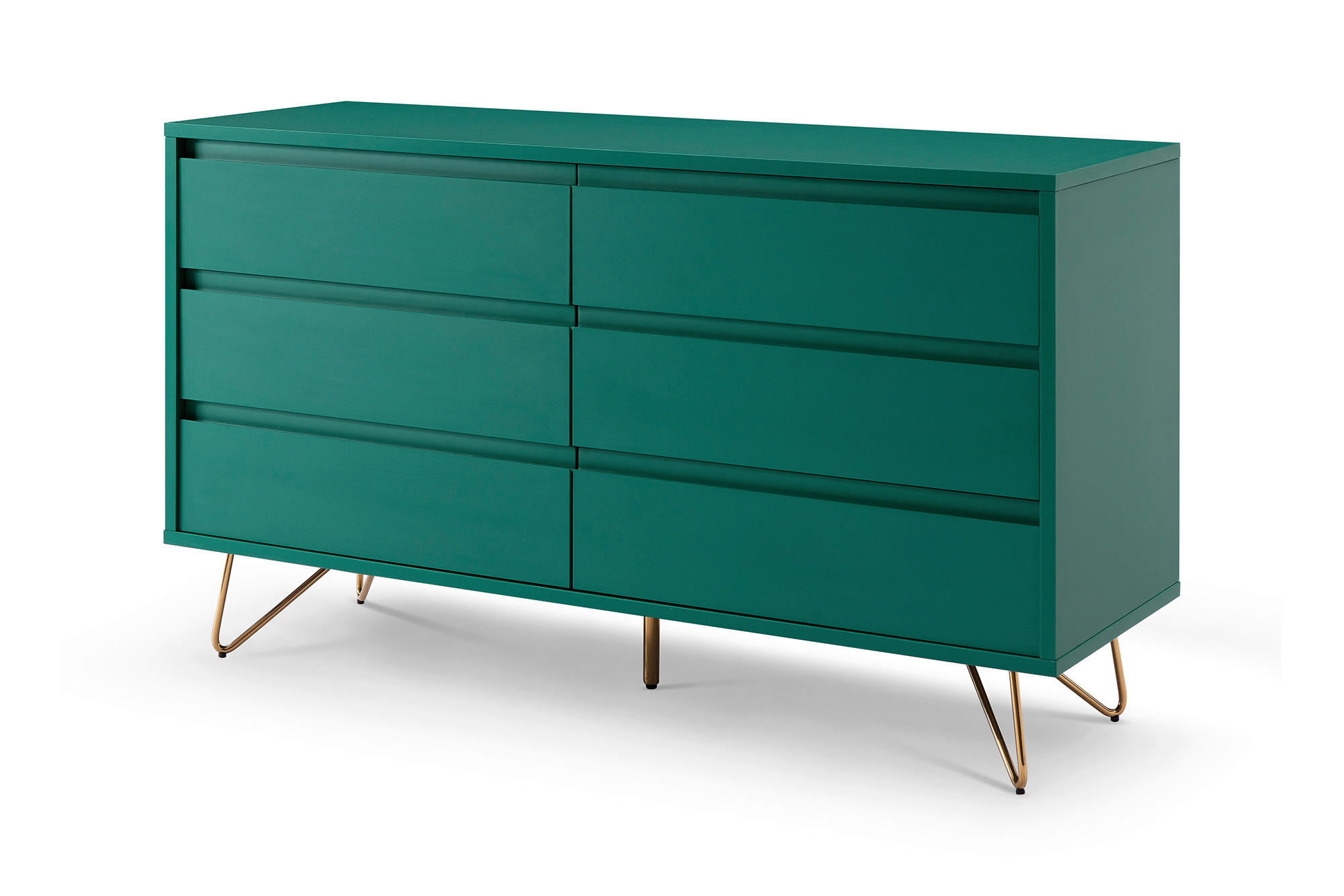 KOMMODE  in 120/70/40 cm  - Messingfarben/Grün, Design, Holzwerkstoff/Metall (120/70/40cm) - Livetastic