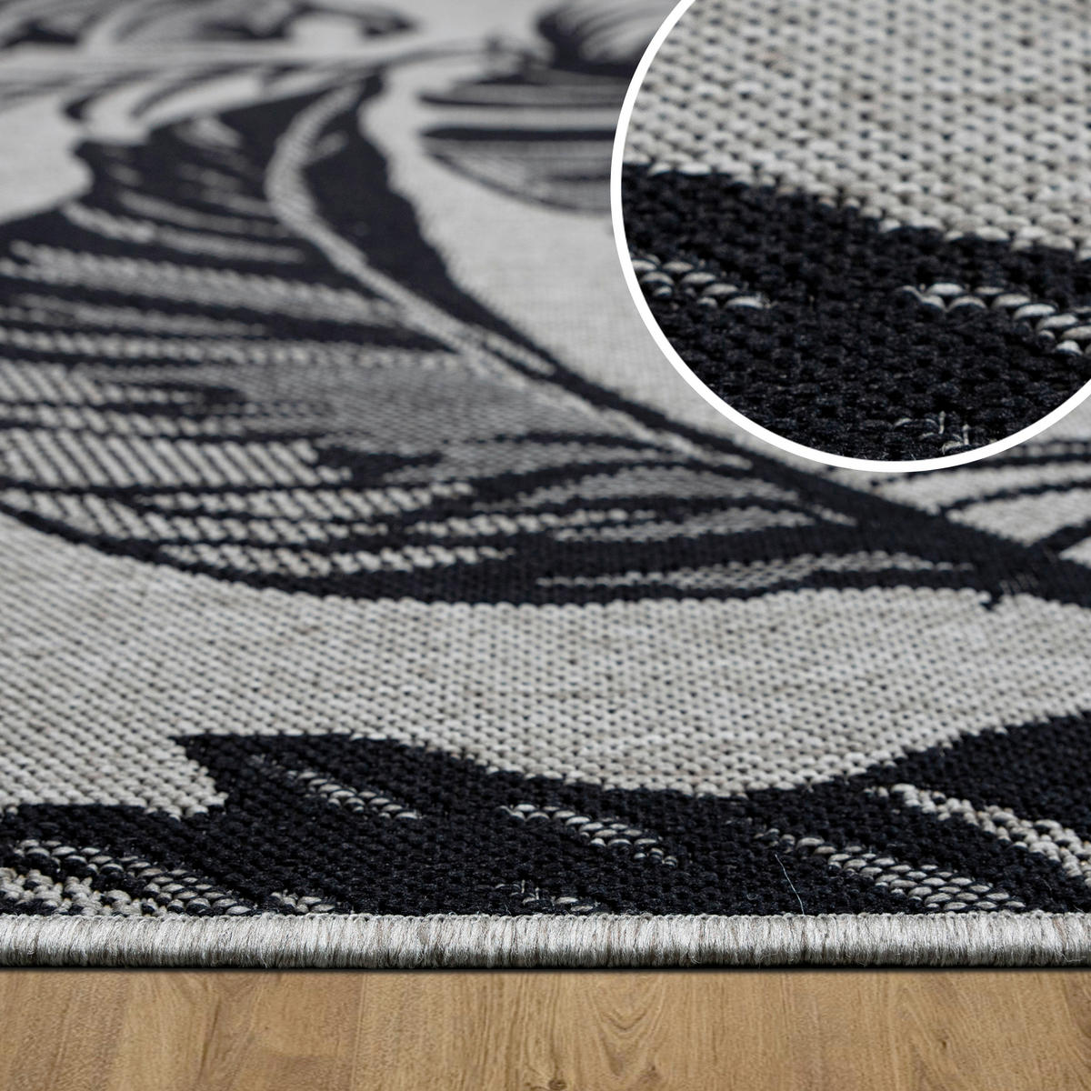 OUTDOORTEPPICH 80/150 cm Grau, Schwarz  - Schwarz/Grau, Design, Kunststoff (80/150cm) - Novel