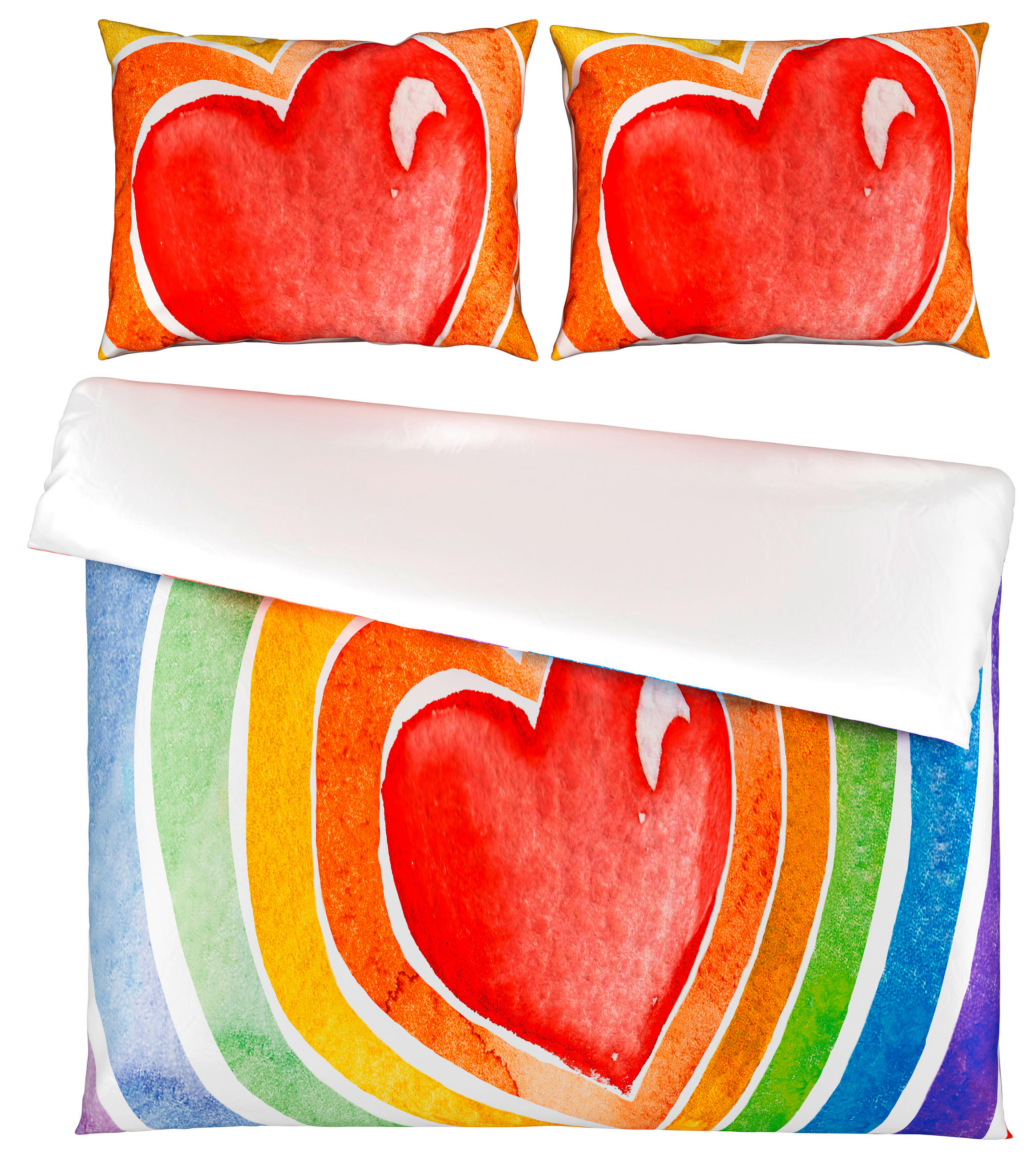 POSTELJINA SA DVA LICA HEART saten višebojna  - višebojna, Konvencionalno, tekstil (200/200cm) - Esposa