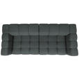 BIGSOFA  in Flachgewebe, Leinenoptik Dunkelgrau  - Dunkelgrau/Schwarz, Design, Textil/Metall (262/66/113cm) - Belluti