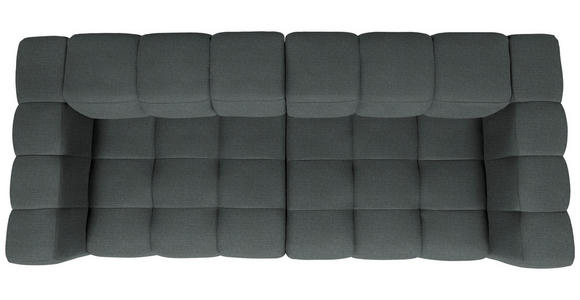 BIGSOFA  in Flachgewebe, Leinenoptik Dunkelgrau  - Dunkelgrau/Schwarz, Design, Textil/Metall (262/66/113cm) - Belluti