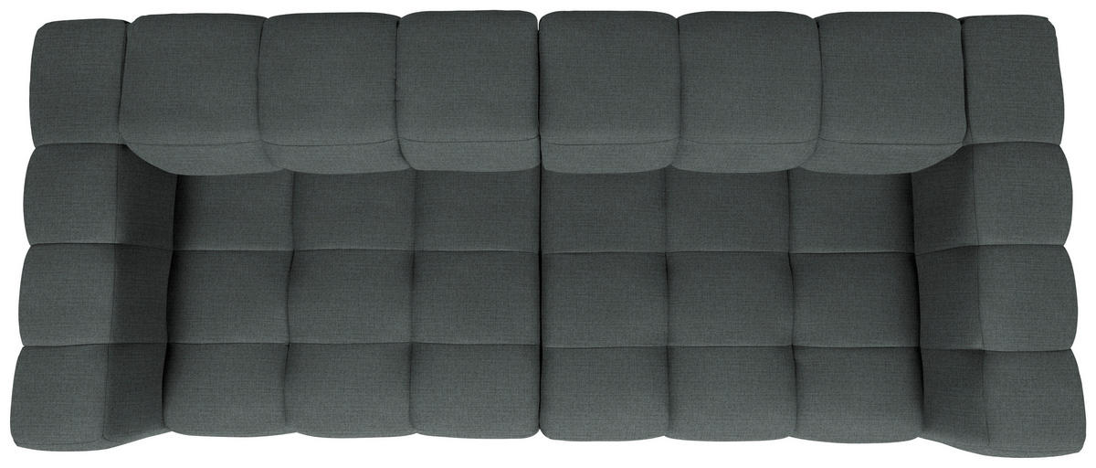 BIGSOFA  in Flachgewebe, Leinenoptik Dunkelgrau  - Dunkelgrau/Schwarz, Design, Textil/Metall (262/66/113cm) - Belluti