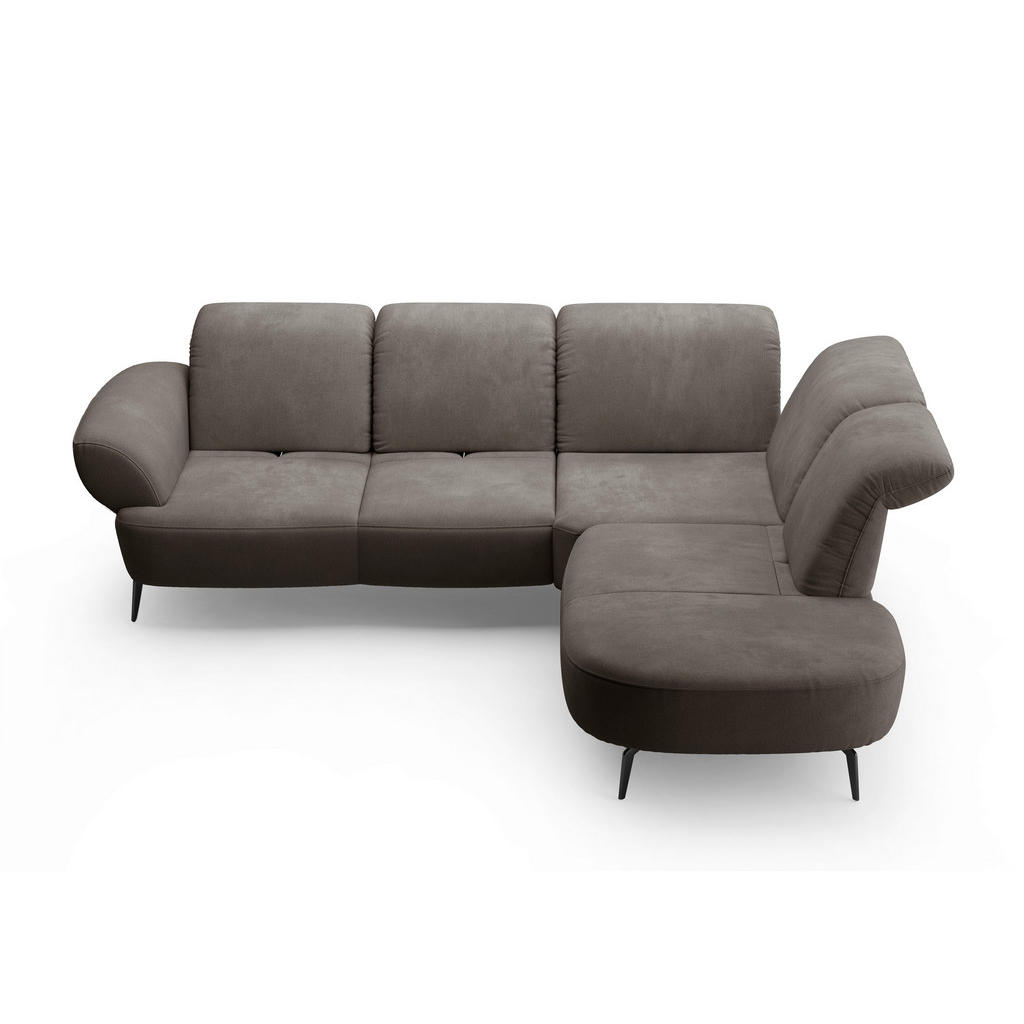 Thumbnail - Sit & More Ecksofa Dance E, Graphit, Textil, 5-Sitzer, Ottomane rechts, L-Form, 302x270 cm, Goldenes M, Oeko-Tex® Standa...