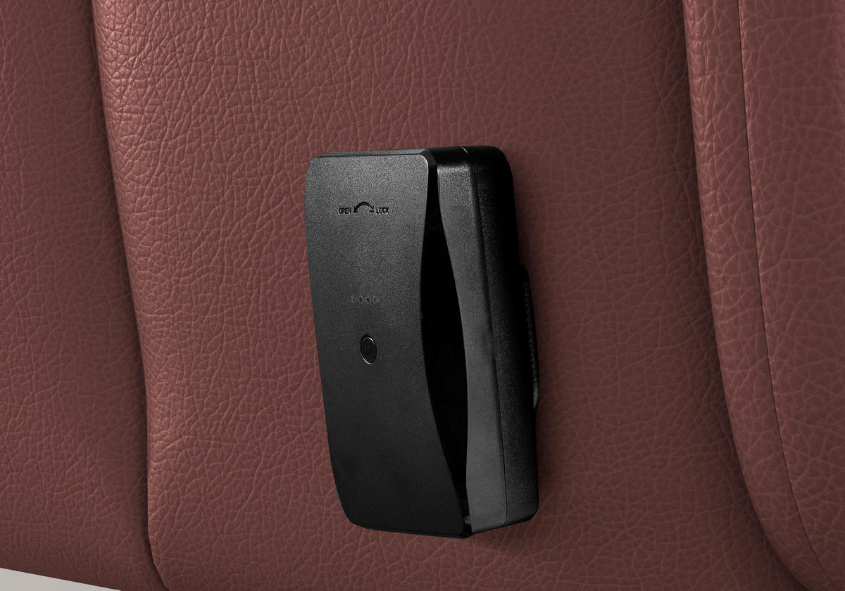 RELAXSESSEL TV VARIO COMFORT E S1 Echtleder Kopfteilverstellung, Rücken echt    - Rotbraun/Silberfarben, Basics, Leder/Metall (70/124/85cm) - Sit & More