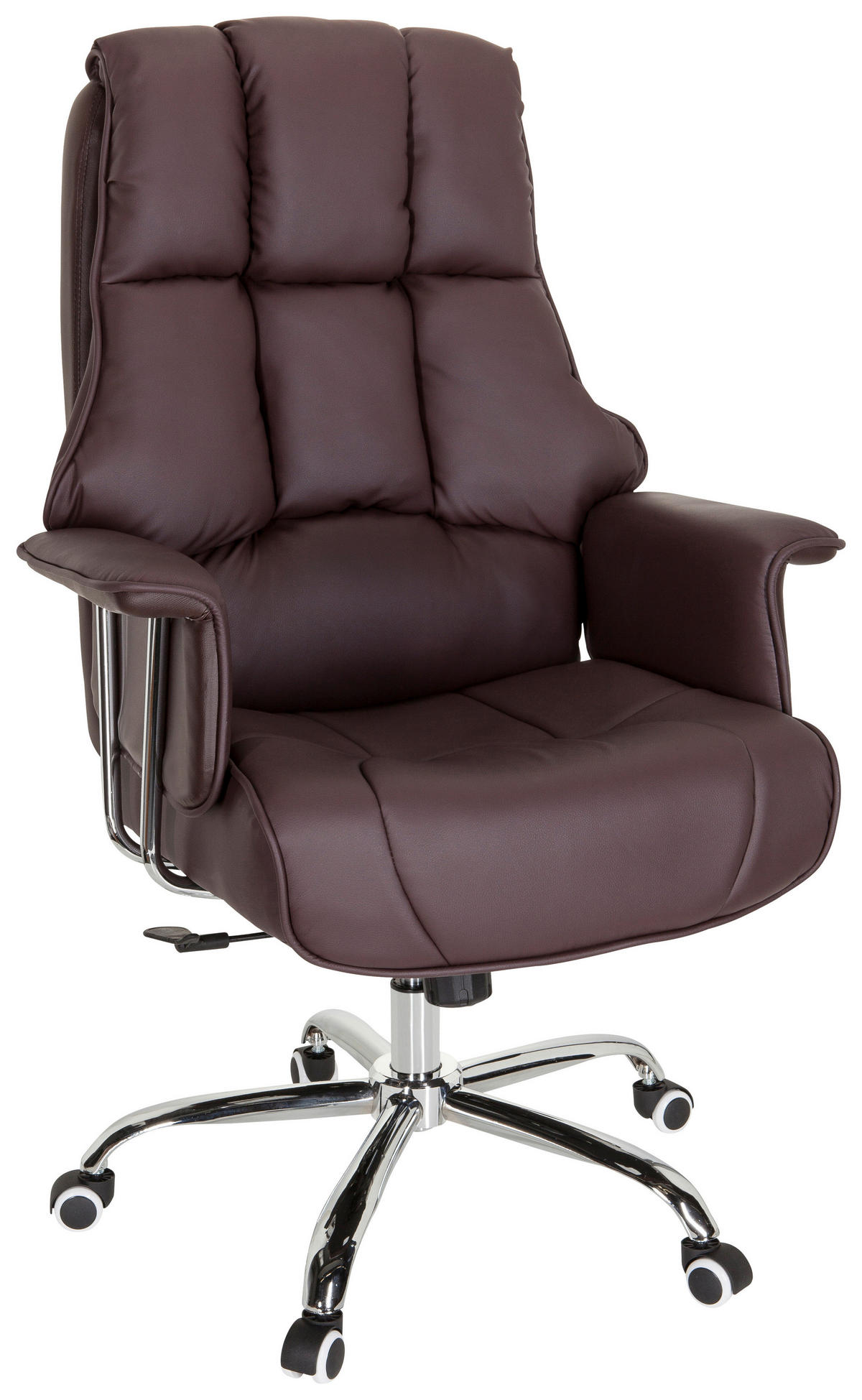 PISARNIŠKI STOL tekstil rjava  - barve kroma/rjava, Moderno, kovina/umetna masa (75/130/64cm) - MID.YOU