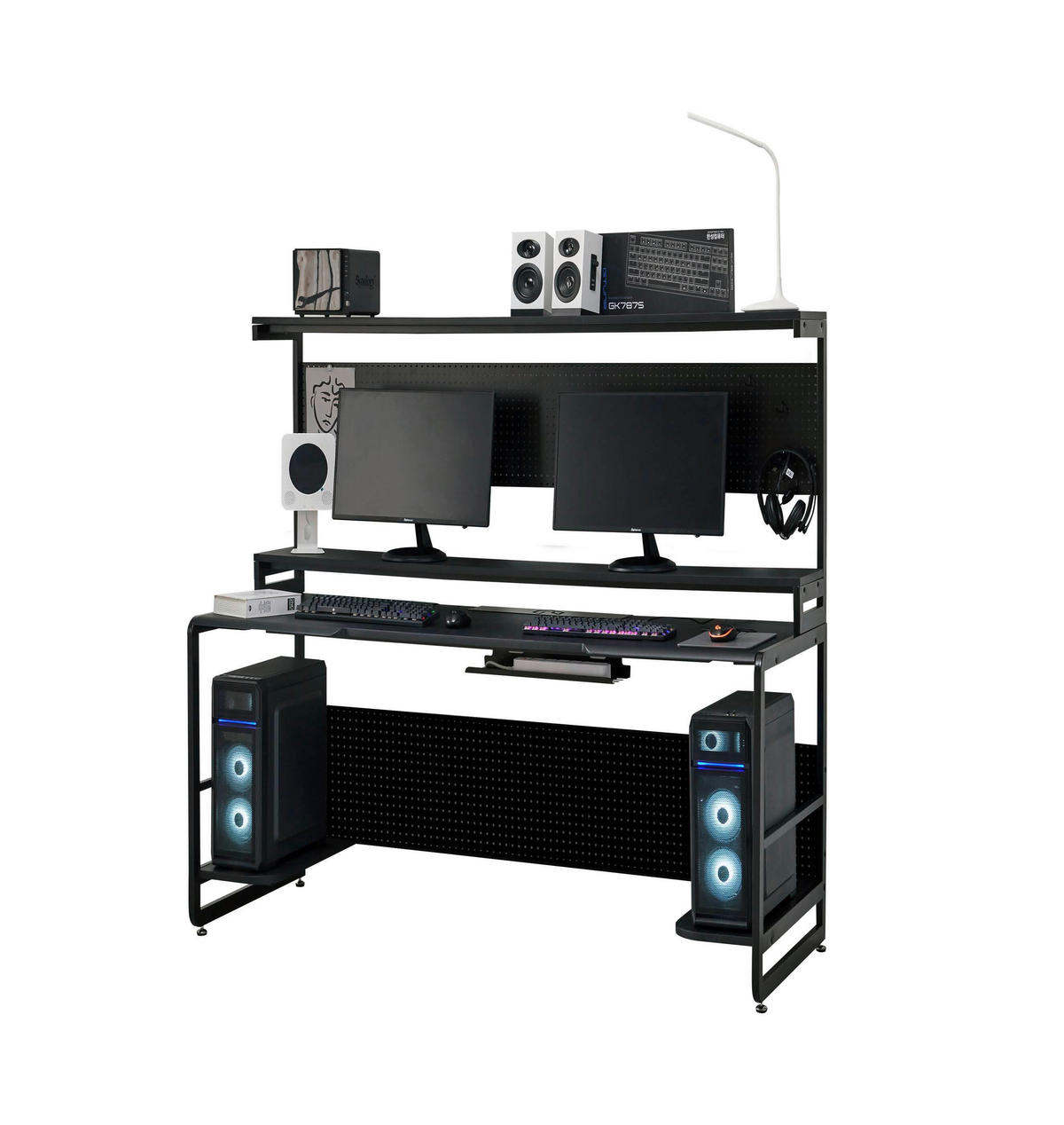 SCHREIBTISCH 120/70/148 cm  in Schwarz  - Schwarz, Design, Holzwerkstoff/Metall (120/70/148cm) - Livetastic