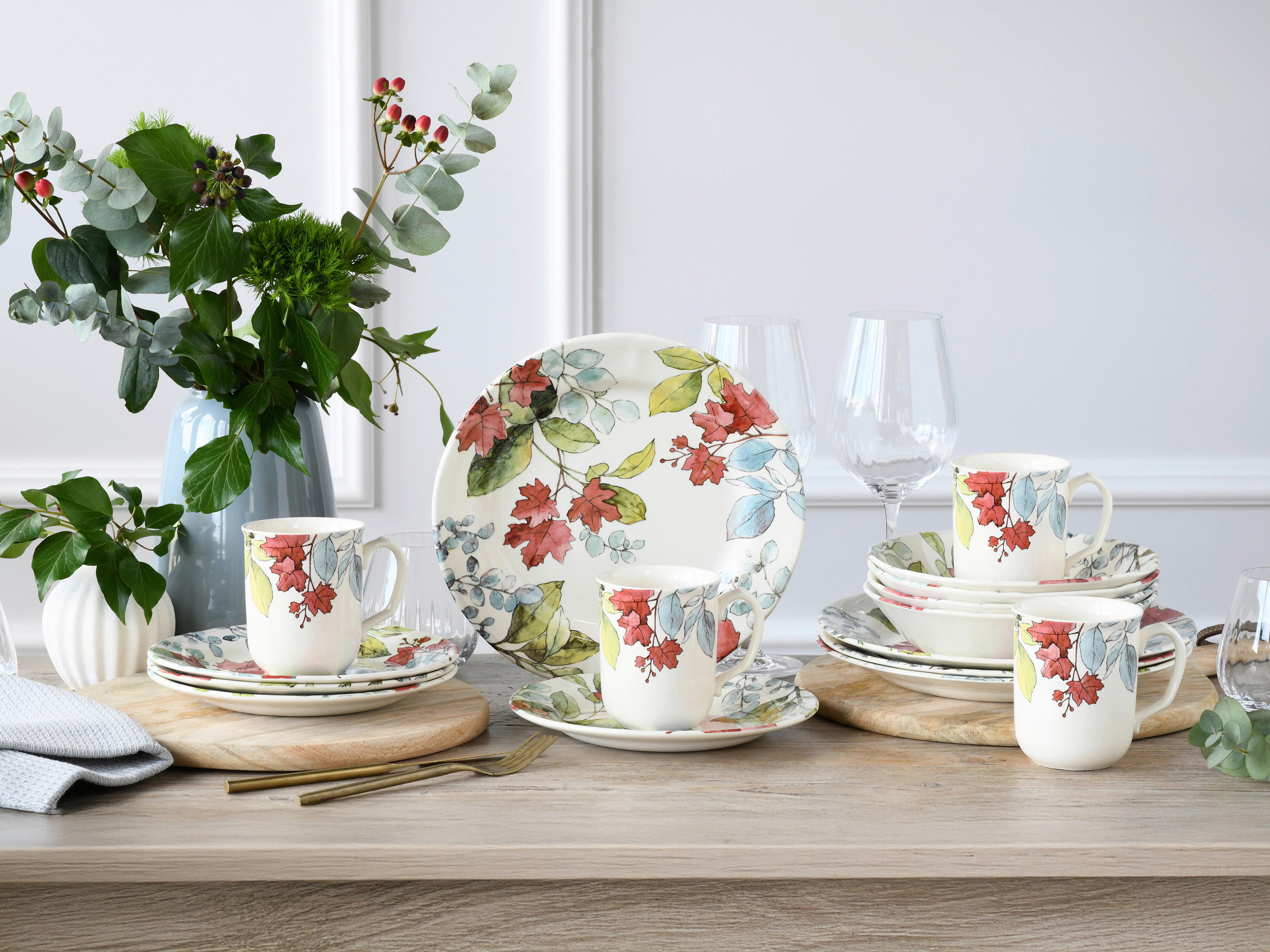 KOMBINOVANÁ SOUPRAVA, 16dílné, pórovina - vícebarevná, keramika (33/31/31cm) - Creatable
