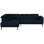 ECKSOFA in Chenille Dunkelblau  205/280 cm  - Schwarz/Dunkelblau, Design, Textil/Metall (205/280cm) - Xora