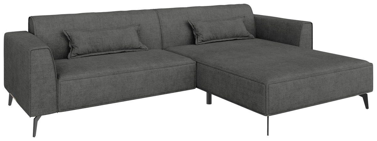 ECKSOFA Chenille Dunkelgrau  - Hellbraun/Dunkelgrau, Modern, Textil/Metall (300/190cm) - Carryhome