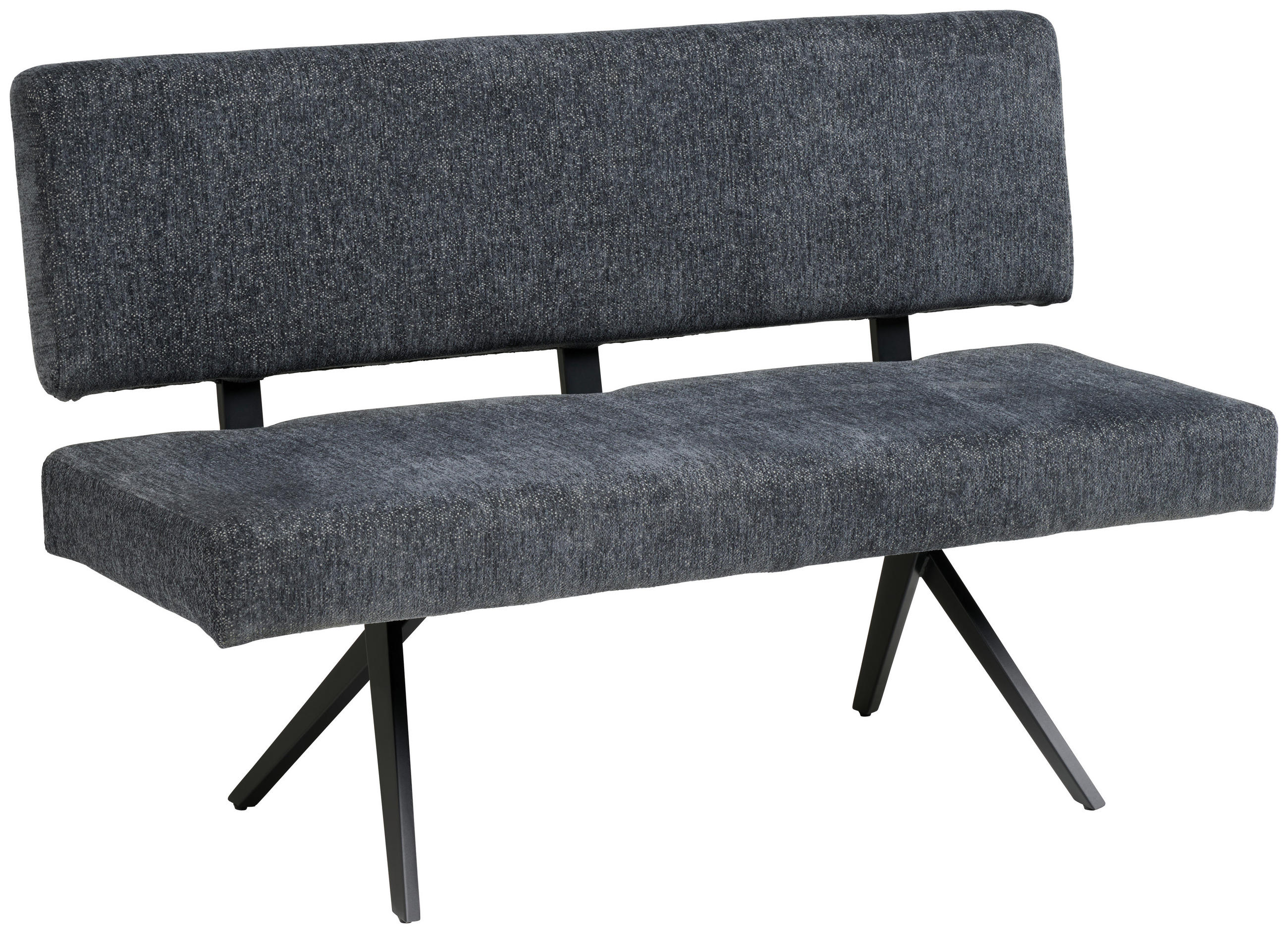 SITZBANK in Metall, Textil Dunkelgrau  - Dunkelgrau/Schwarz, KONVENTIONELL, Textil/Metall (140/90/62cm) - MID.YOU