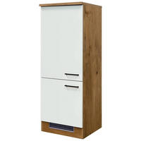 GERÄTEUMBAUSCHRANK 60/160,6/60 cm  in Eichefarben, Magnolie  - Eichefarben/Magnolie, KONVENTIONELL, Holzwerkstoff/Metall (60/160,6/60cm) - FlexWell