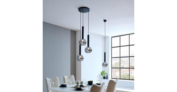 HÄNGELEUCHTE Clayton 45/150 cm - Schwarz, Design, Metall (45/150cm) - Dieter Knoll