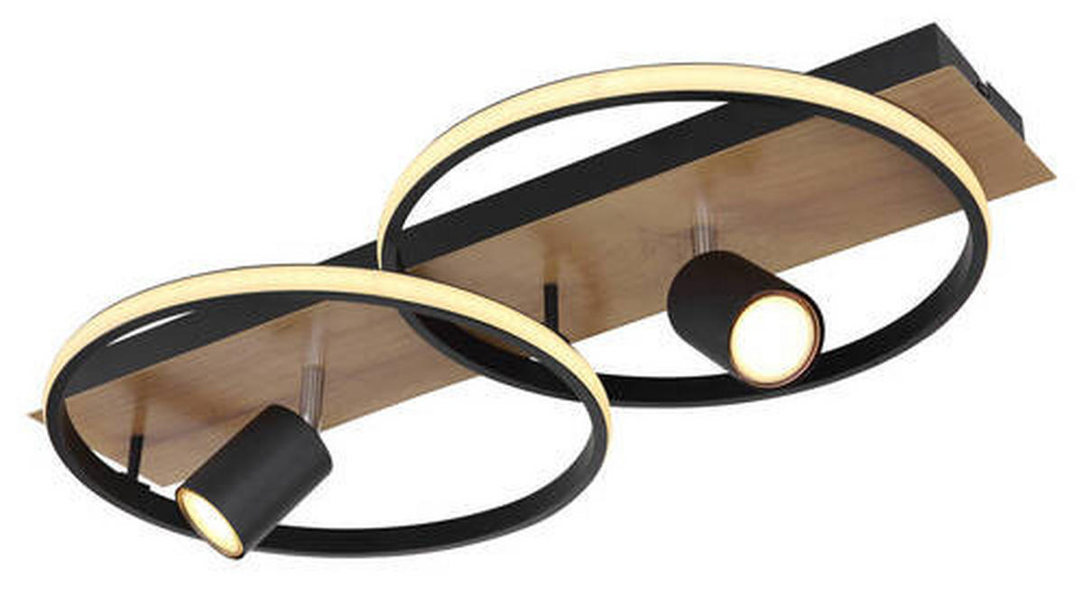 LED-DECKENLEUCHTE 36 W    62/32/16,5 cm  - Dunkelbraun/Opal, Design, Holz/Kunststoff (62/32/16,5cm) - Globo