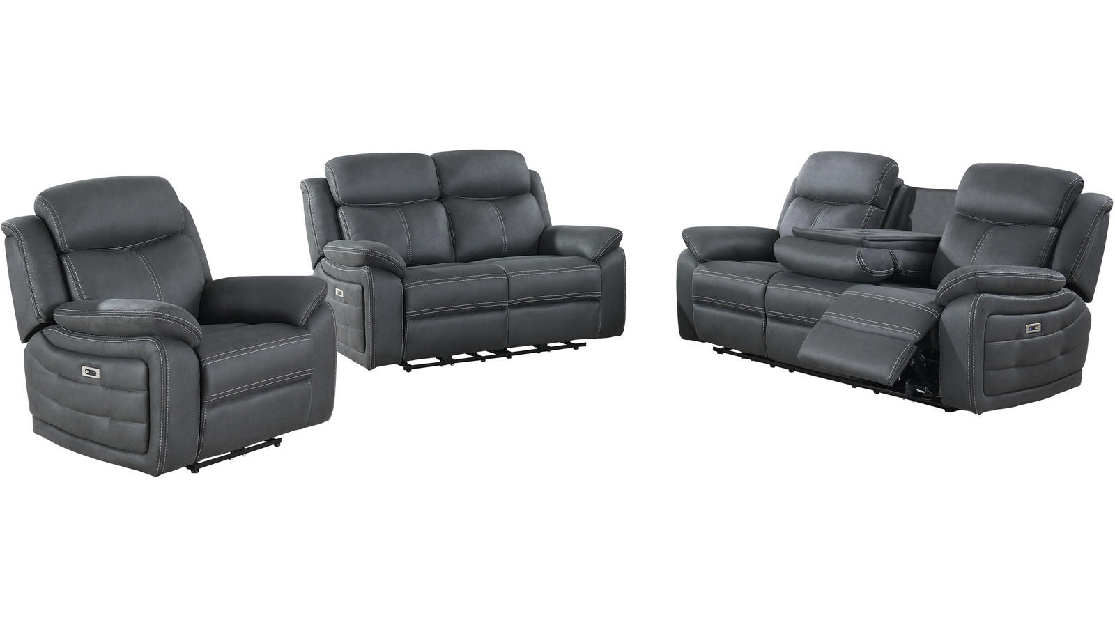 RELAXFÅTÖLJ i trä, metall, textil grå  - grå, Klassisk, metall/trä (101/105/99cm) - Best Price