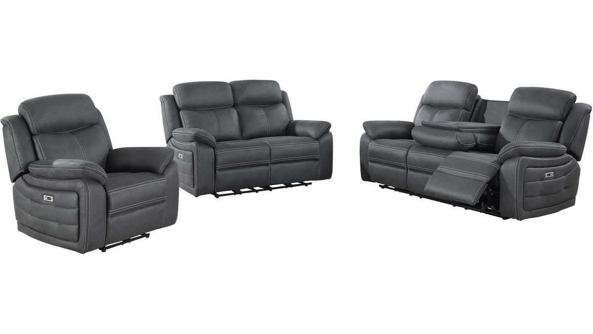 RELAXFÅTÖLJ i trä, metall, textil grå  - grå, Klassisk, metall/trä (101/105/99cm) - Best Price