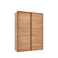 SCHWEBETÜRENSCHRANK  in Buchefarben  - Anthrazit/Buchefarben, Natur, Holz/Metall (150/213/66cm) - Linea Natura