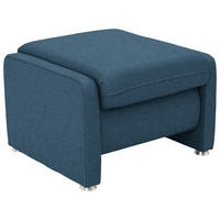 HOCKER in Textil Blau  - Blau/Alufarben, KONVENTIONELL, Textil/Metall (67/44/58cm) - Beldomo Comfort