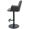 BARHOCKER in Metall, Textil, Leder Anthrazit, Schwarz  - Anthrazit/Schwarz, Design, Leder/Textil (56,5/100/56cm) - Novel