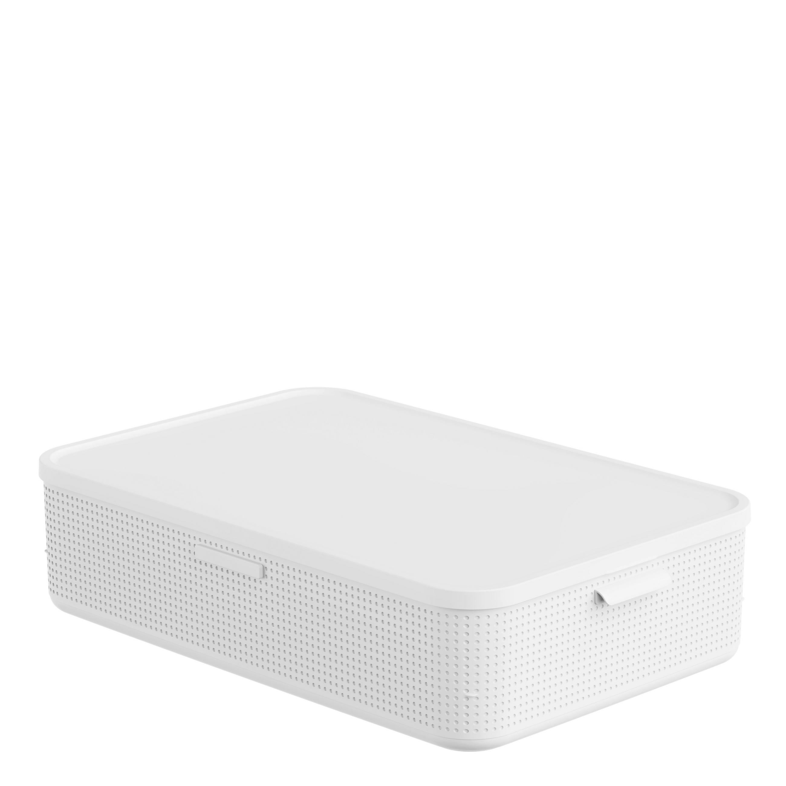 BOX MIT DECKEL     - Weiß, Basics, Kunststoff (47,5/18/73,5cm)