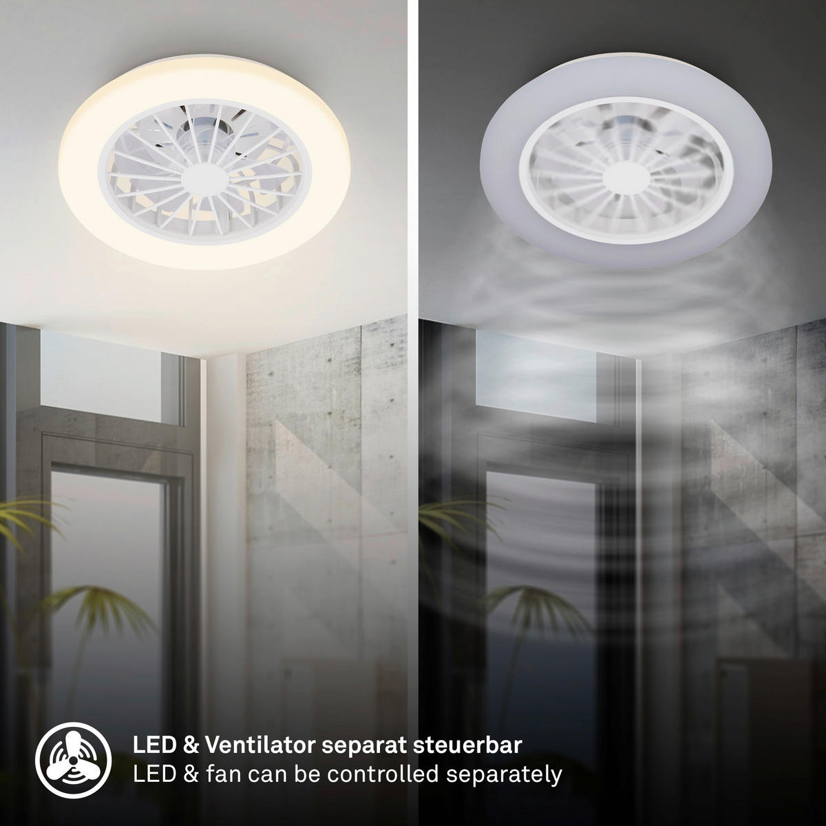 DECKENVENTILATOR 38/14 cm   - Weiß, Design, Kunststoff (38/14cm)