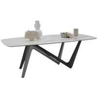 ESSTISCH in Kunststoff, Keramik 220/110/75 cm   - Weiss/Anthrazit, Design, Keramik/Kunststoff (220/110/75cm) - Dieter Knoll