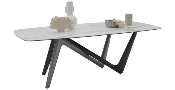 ESSTISCH in Kunststoff, Keramik 220/110/75 cm  - Anthrazit/Weiß, Design, Keramik/Kunststoff (220/110/75cm) - Dieter Knoll