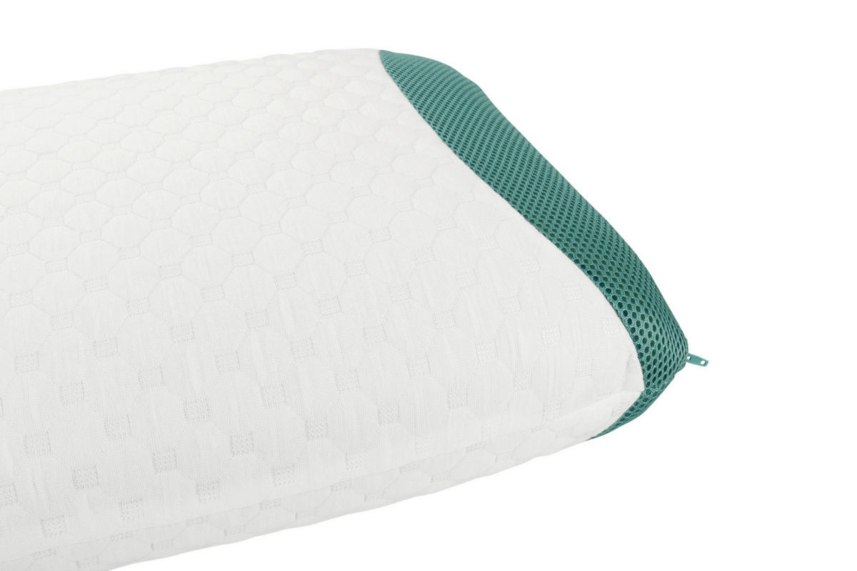NACKENSTÜTZKISSEN  - Weiß/Mintgrün, Textil (60/40/10cm) - Sleeptex