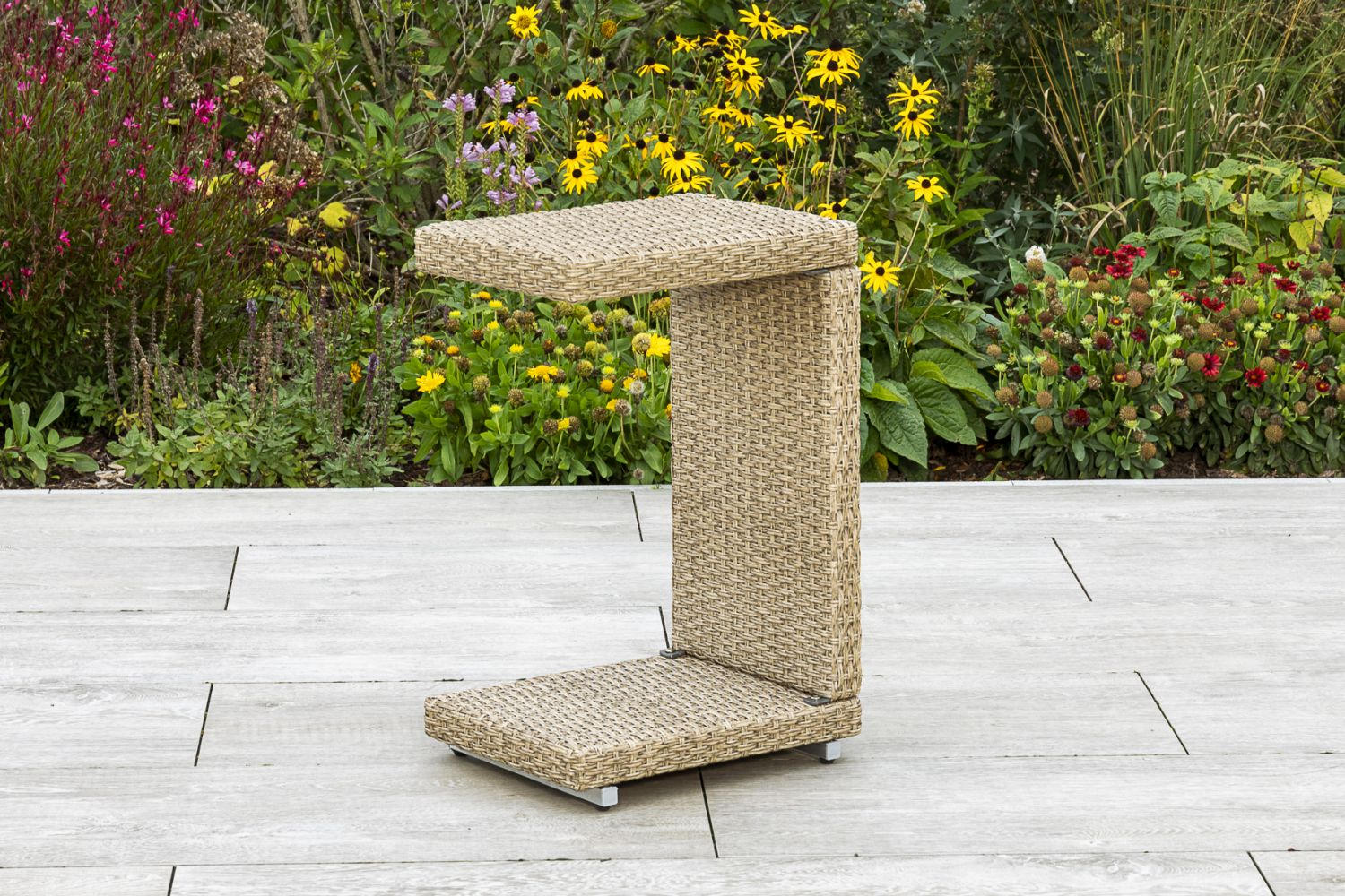 GARTENBEISTELLTISCH Metall, Kunststoff  - Naturfarben, ROMANTIK / LANDHAUS, Kunststoff/Metall (33/64/42cm) - Gardenson