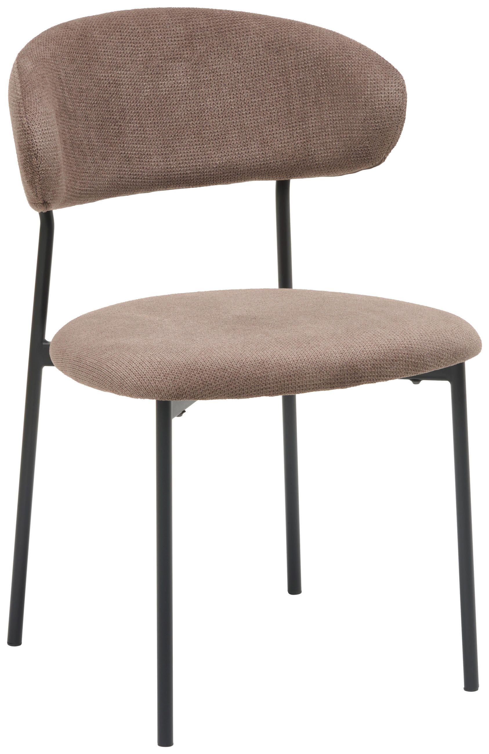 STUHL  in Eisen Mikrofaser Metall, Textil  - Schwarz/Braun, KONVENTIONELL, Textil/Metall (53/80/57cm) - MID.YOU