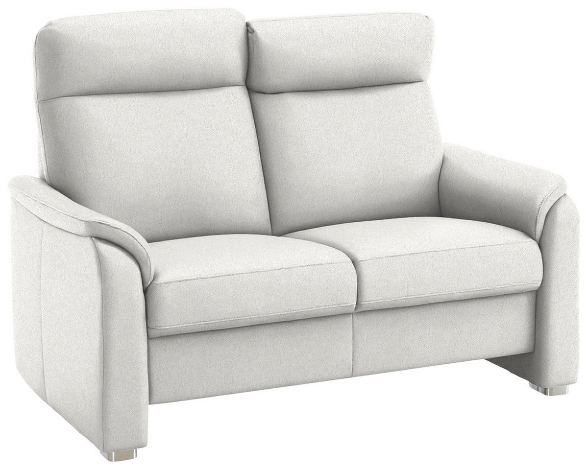 2-SITZER-SOFA Flachgewebe Alabasterfarben  - Alabasterfarben/Alufarben, Konventionell, Textil/Metall (156/107/95cm) - Beldomo Comfort