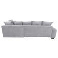 ECKSOFA Hellgrau Cord Rückenkissen, Armlehnenkissen, Bettkasten, Schlaffunktion, Rücken echt, Liegefläche im Originalstoff  - Hellgrau/Schwarz, KONVENTIONELL, Kunststoff/Textil (304/212cm) - Carryhome