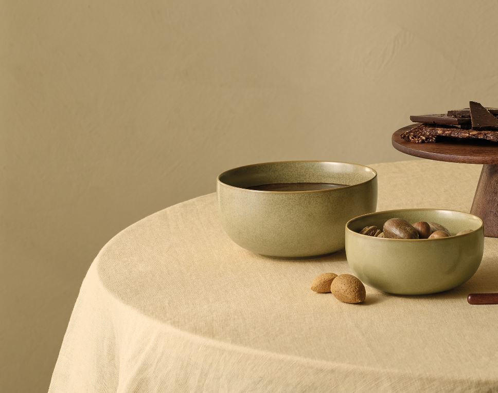 MISKA NA MÜSLI porcelán keramika  - olivově zelená, Design, keramika (18/7cm) - ASA