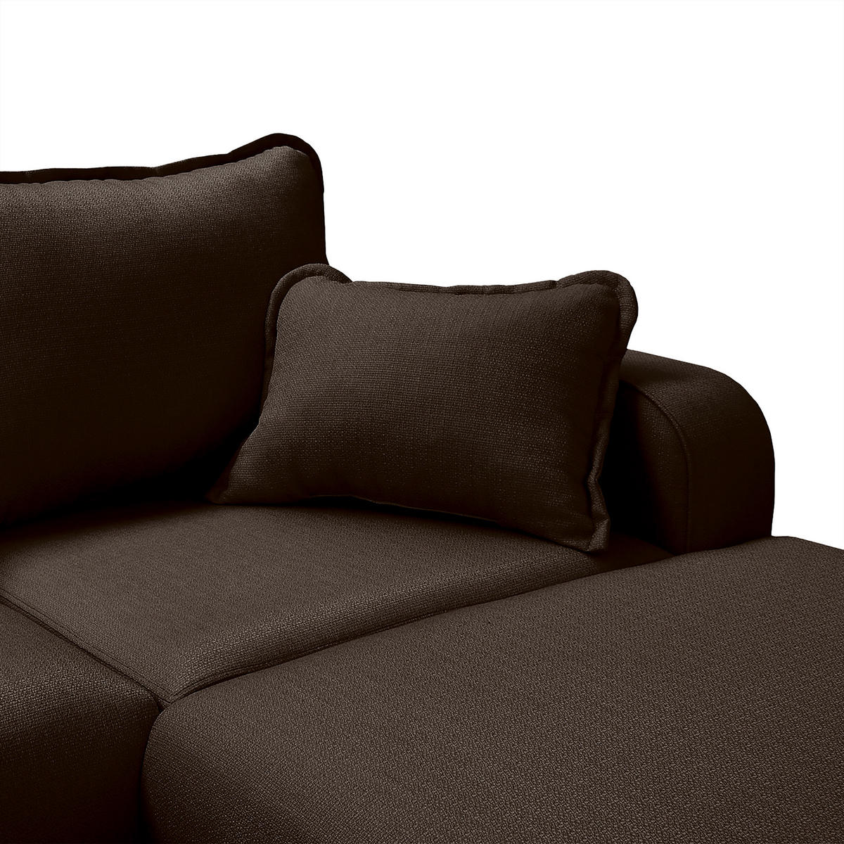 WOHNLANDSCHAFT Dunkelbraun Textilgeflecht  - Wengefarben/Dunkelbraun, Design, Holz/Textil (167/296/170cm) - Livetastic