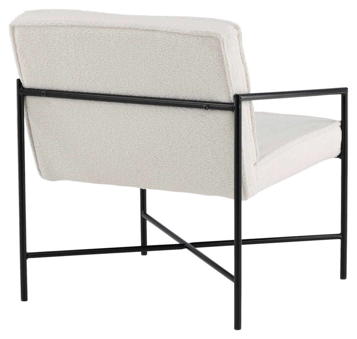 SESSEL in Teddystoff Schwarz, Weiß  - Schwarz/Weiß, Design, Textil/Metall (66/78/65cm) - Livetastic