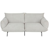 SOFA Mikrofaser Creme  - Creme/Schwarz, Trend, Textil/Metall (185/77/83cm) - P & B