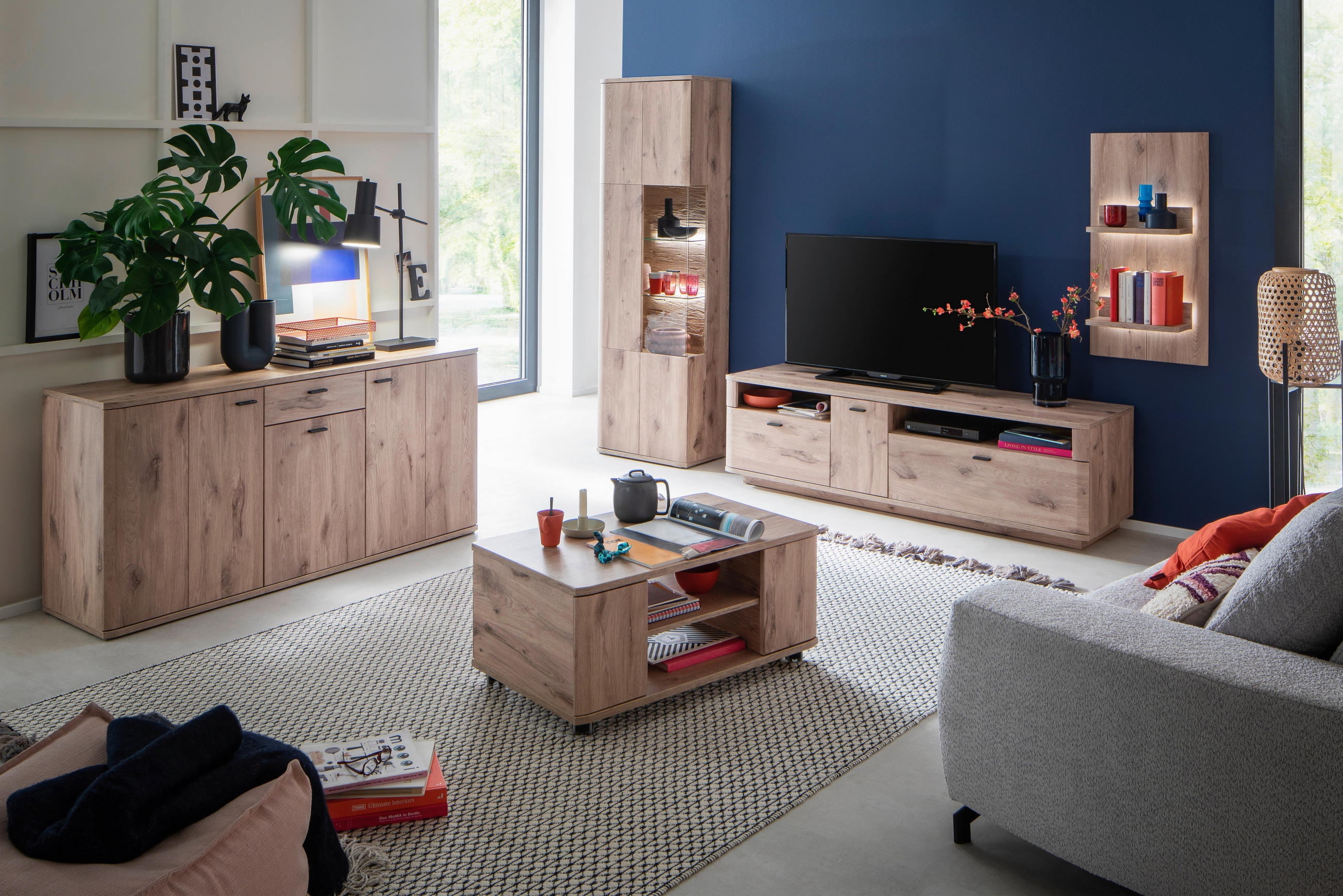 COUCHTISCH in Holzwerkstoff   - Eichefarben, Design, Holzwerkstoff (92/43/55cm) - MID.YOU