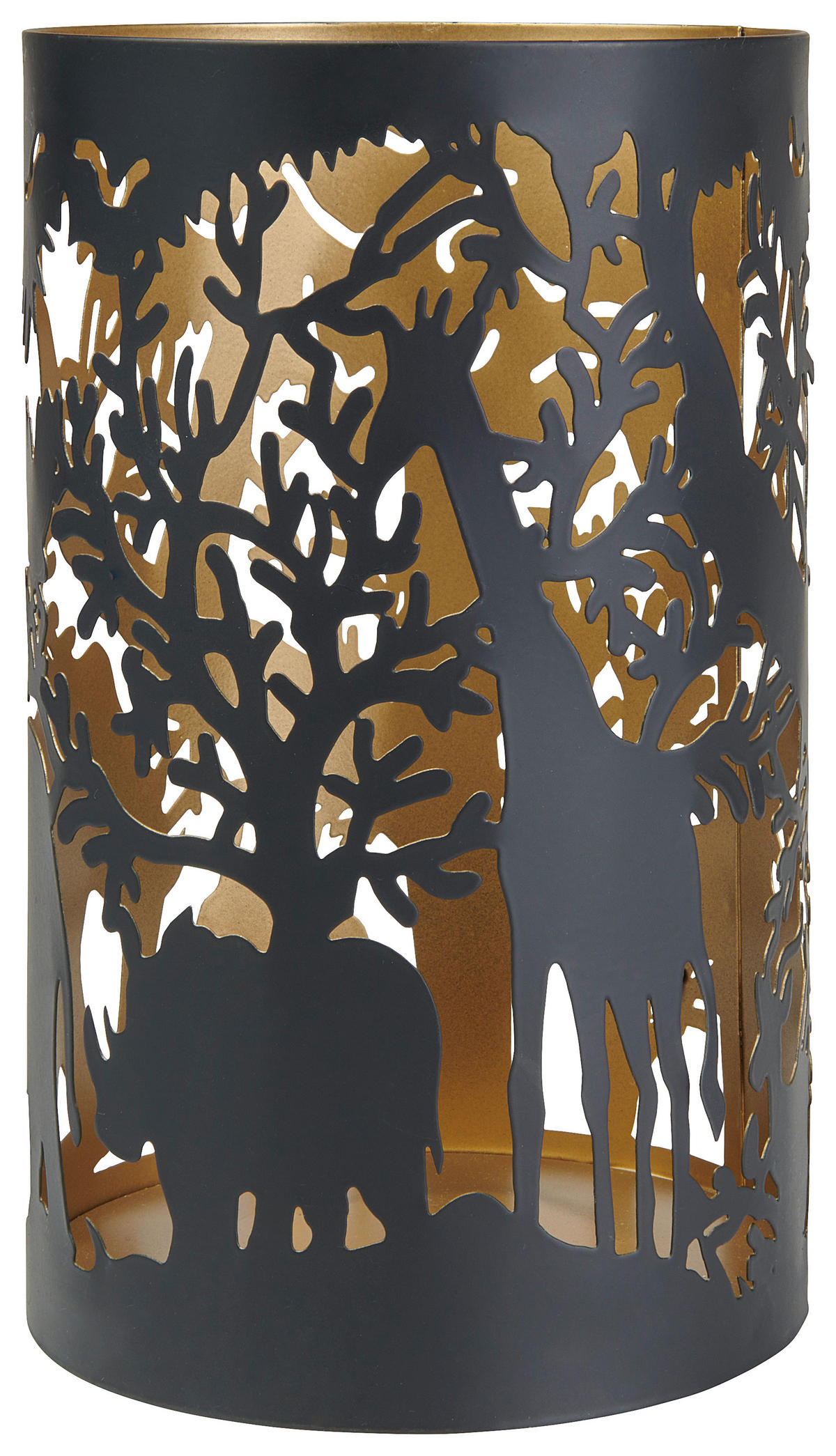 WINDLICHT - Goldfarben/Schwarz, Basics, Metall (12/20cm) - Ambia Home