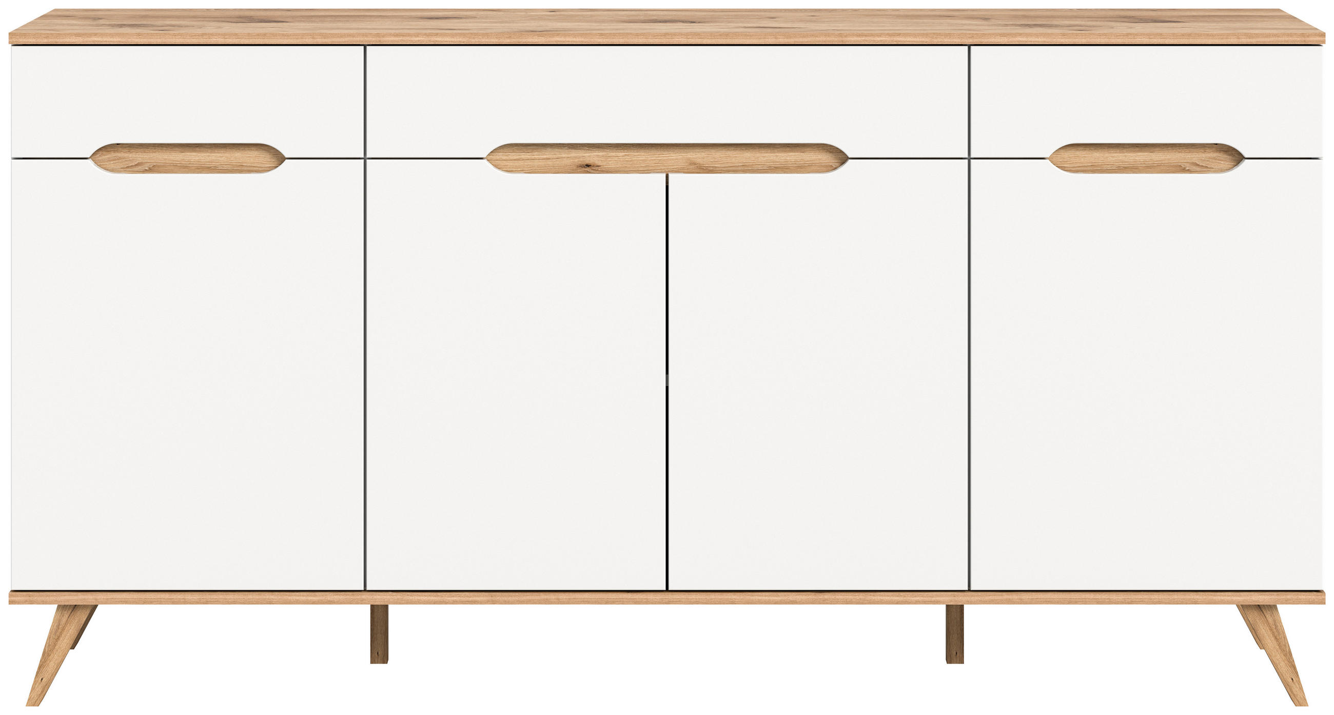 Sideboard Stockholm Eichefarben/Weiß B: 185 cm