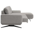 ECKSOFA in Webstoff Hellgrau  - Hellgrau/Schwarz, Design, Textil/Metall (320/172cm) - Valnatura