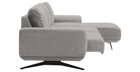 ECKSOFA in Webstoff Hellgrau  - Hellgrau/Schwarz, Design, Textil/Metall (320/172cm) - Valnatura