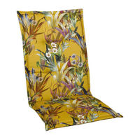 SESSELAUFLAGE Blume  - Blau/Gelb, Basics, Textil (48/4/109cm)